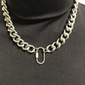 Chunky Chain Stainless Steel Carabiner Pendant lock Unisex NEW